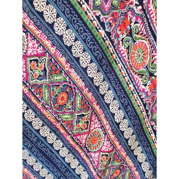 Angie Womens Large Rayon Harem Jumpsuit Boho Paisley Print Blue Festival Hippie - Picture 5 of 7